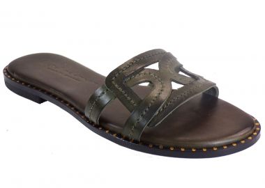 Fratelli Robinson Γυναικεία Παντόφλες 6242 Λαδί Δέρμα - Fratelli Robinson - 