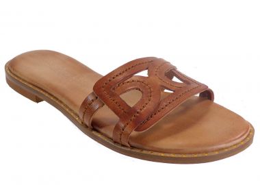 Fratelli Robinson Γυναικεία Παντόφλες 6242 Ταμπά Δέρμα - Fratelli Robinson - 