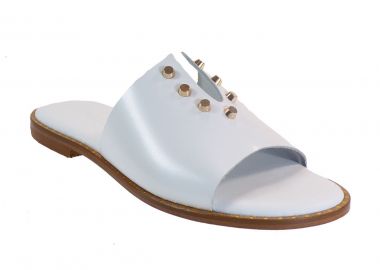 Fratelli Robinson Γυναικεία Παντόφλες 6246 Λευκό Δέρμα - Fratelli Robinson - 