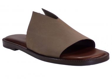 Fratelli Robinson Γυναικεία Παντόφλες 6319 Πούρο Καστόρι Δέρμα - Fratelli Robinson - 