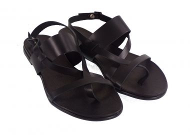 Fratelli Robinson Γυναικεία Πέδιλα 4001 Μαύρο Δέρμα - Fratelli Robinson - 