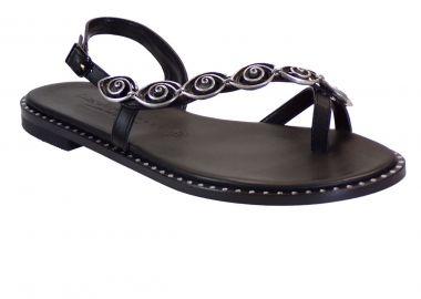 Fratelli Robinson Γυναικεία Πέδιλα 621601 Μαύρο Δέρμα - Fratelli Robinson - 