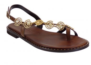 Fratelli Robinson Γυναικεία Πέδιλα 621606 Καφέ Δέρμα - Fratelli Robinson - 