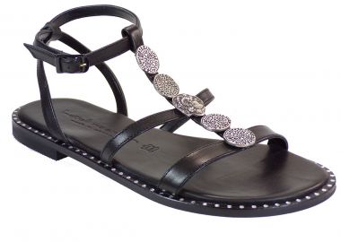 Fratelli Robinson Γυναικεία Πέδιλα 622116 Μαύρο Δέρμα - Fratelli Robinson - 