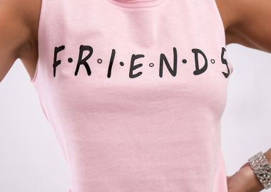 FRIENDS PINK CROP TANK TOP - sense-shop - 