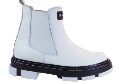 FRNC FRANCESCO Γυναικεία Μποτάκια FR-150 Λεύκο Δέρμα - FRNC - 