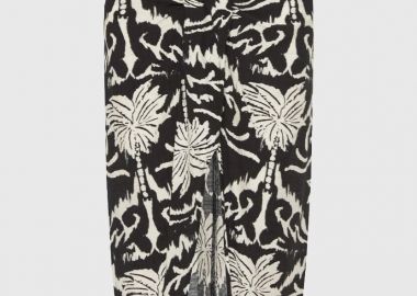 Funky Buddha All Over Printed Midi Φούστα με Άνοιγμα FBL013-105-14 Μαύρο - Funky Buddha - 