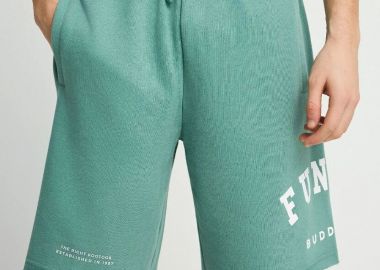 Funky Buddha Ανδρική Αθλητική βερμούδα με logo FBM013-051-03 Πράσινο - Funky Buddha - 