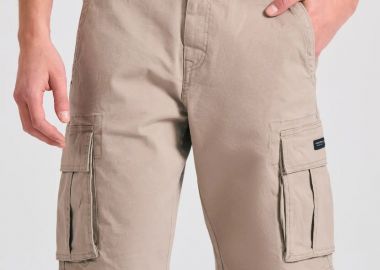 Funky Buddha Ανδρική cargo Βερμούδα FBM011-002-03 Γκρι Μπεζ - Funky Buddha - 