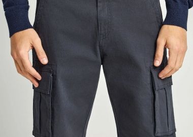 Funky Buddha Ανδρική cargo βερμούδα FBM013-002-03 Σκούρο Μπλέ - Funky Buddha - 