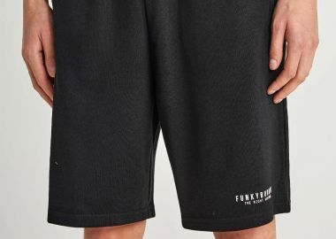 Funky Buddha Ανδρική Essential αθλητική βερμούδα με λογότυπο FBM013-050-03 Μαύρο - Funky Buddha - 