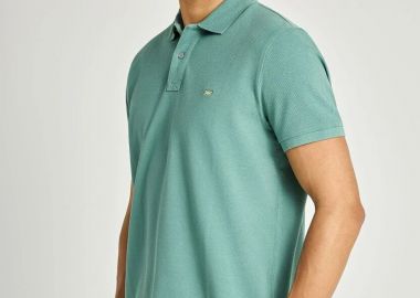 Funky Buddha Ανδρική Essential μπλούζα πόλο από βαμβάκι FBM013-001-11 Τιρκουάζ - Funky Buddha - 