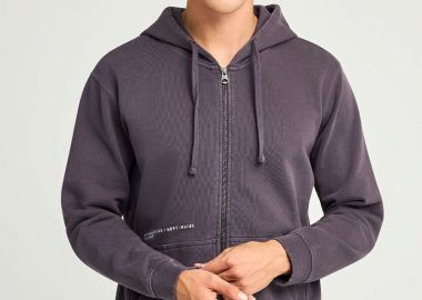 Funky Buddha Ανδρική φούτερ ζακέτα με κουκούλα FBM012-067-06 Μώβ - Funky Buddha - 