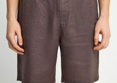 Funky Buddha Ανδρική λινή chino βερμούδα FBM013-009-03 Καφέ - Funky Buddha - 