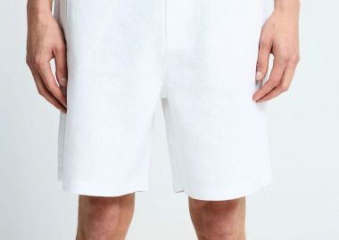 Funky Buddha Ανδρική λινή chino βερμούδα FBM013-009-03 Λευκό - Funky Buddha - 