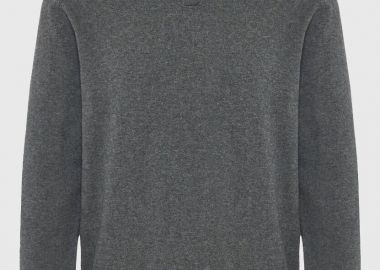 Funky Buddha Ανδρική πλεκτή μπλούζα polo FBM012-049-09 Σκούρο Γκρί - Funky Buddha - 