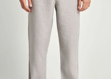 Funky Buddha Ανδρικό comfort fit λινό chino παντελόνι FBM013-011-02 Σκούρο Γκρί - Funky Buddha - 