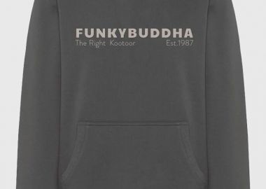 Funky Buddha Ανδρικό Φούτερ με κουκούλα και τύπωμα στο στήθος FBM012-074-06 Σκούρο Γκρί - Funky Buddha - 