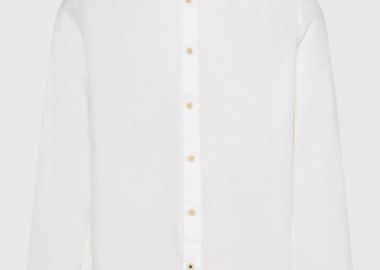 Funky Buddha Ανδρικό Garment Dyed Λινό Πουκάμισο FBM011-001-05 Λευκό - Funky Buddha - 