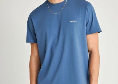 Funky Buddha Ανδρικό μονόχρωμο T-shirt - The basics collection FBM013-001-04 Indigo - Funky Buddha - 