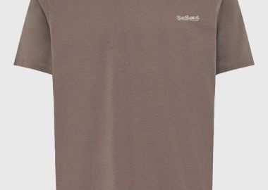 Funky Buddha Ανδρικό μονόχρωμο T-shirt - The basics collection FBM013-001-04 Καφέ - Funky Buddha - 