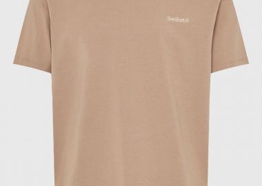 Funky Buddha Ανδρικό μονόχρωμο T-shirt - The basics collection FBM013-001-04 Μπέζ - Funky Buddha - 