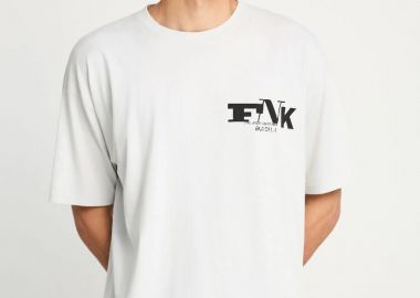 Funky Buddha Ανδρικό oversized t-shirt με τύπωμα στην πλάτη FBM013-018-04 Ανοιχτό Πράσινο - Funky Buddha - 