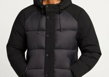 Funky Buddha Ανδρικό puffer μπουφάν με κουκούλα FBM012-032-01 Μαύρο - Funky Buddha - 
