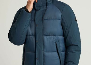 Funky Buddha Ανδρικό puffer μπουφάν με κουκούλα FBM012-032-01 Μπλέ - Funky Buddha - 