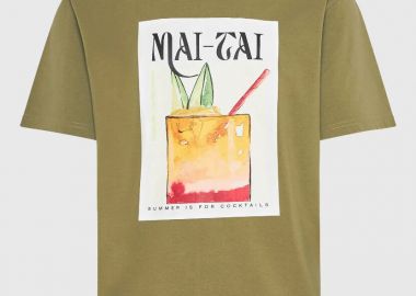 Funky Buddha Ανδρικό Relaxed fit t-shirt με photographic τύπωμα FBM011-066-04 Λαδί - Funky Buddha - 