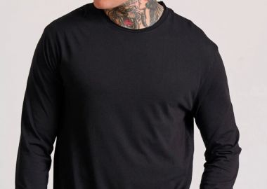 Funky Buddha Ανδρικό Relaxed fit t-shirt με raw edges FBM011-013-07 Μαύρο - Funky Buddha - 