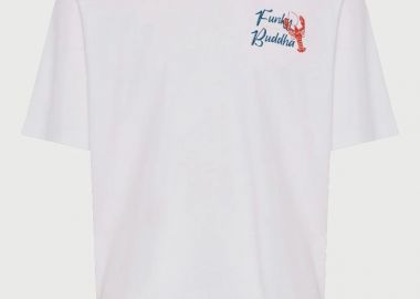 Funky Buddha Ανδρικό Relaxed T-shirt με Τύπωμα FBM013-066-04 Λευκό - Funky Buddha - 