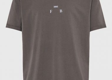 Funky Buddha Ανδρικό Relaxed T-shirt με Τύπωμα στην Πλάτη FBM013-019-04 Σκούρο Γκρί - Funky Buddha - 