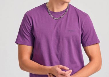 Funky Buddha Ανδρικό T-shirt με στρογγυλή λαιμόκοψη FBM011-001-04 Μώβ - Funky Buddha - 