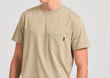 Funky Buddha Ανδρικό T-shirt με τσέπη στο στήθος FBM011-006-04 Μπέζ - Funky Buddha - 