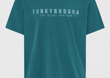 Funky Buddha Ανδρικό t-shirt με τύπωμα από βαμβάκι FBM013-011-04 Πετρόλ - Funky Buddha - 