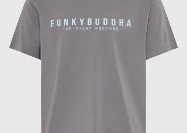 Funky Buddha Ανδρικό t-shirt με τύπωμα από βαμβάκι FBM013-011-04 Σκούρο Γκρί - Funky Buddha - 