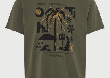 Funky Buddha Ανδρικό t-shirt με τύπωμα στην πλάτη FBM013-046-04 Πράσινο - Funky Buddha - 