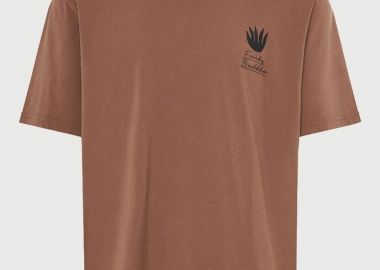 Funky Buddha Ανδρικό T-shirt με τύπωμα στην πλάτη FBM013-052-04 Καφέ - Funky Buddha - 