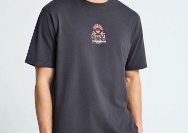 Funky Buddha Ανδρικό T-shirt με τύπωμα στην πλάτη FBM013-053-04 Ανθρακί - Funky Buddha - 