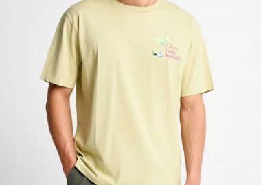 Funky Buddha Ανδρικό T-shirt με Τύπωμα στην Πλάτη FBM013-084-04 Κίτρινο - Funky Buddha - 