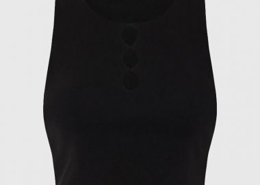 Funky Buddha Crop top με Κοψίματα Μπροστά FBL013-109-17 Μαύρο - Funky Buddha - 