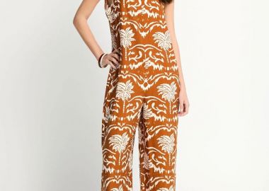 Funky Buddha Γυναικεία Boho Ολόσωμη Φόρμα FBL013-103-12 Πορτοκαλί - Funky Buddha - 