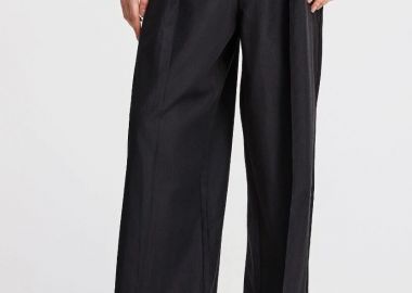 Funky Buddha Γυναικεία Casual Wide Leg Παντελόνα FBL013-106-02 Μαύρο - Funky Buddha - 