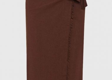 Funky Buddha Γυναικεία Κρουαζέ Midi Φούστα FBL013-114-14 Καφέ - Funky Buddha - 