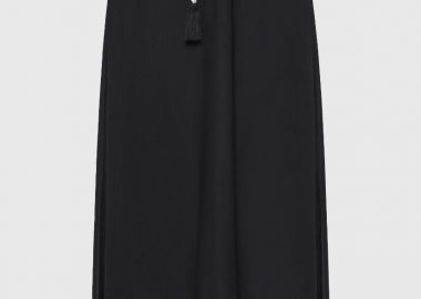 Funky Buddha Γυναικεία μάξι φούστα με λάστιχο στην μέση FBL013-100-14 Μαύρο - Funky Buddha - 