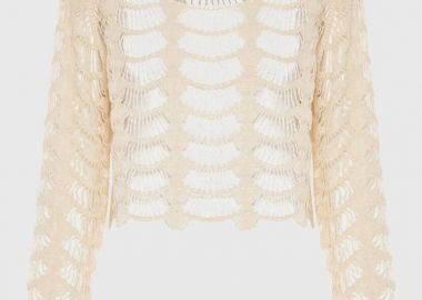 Funky Buddha Γυναικεία Μπλούζα με Αραιή Πλέξη FBL013-102-07 Μπέζ - Funky Buddha - 