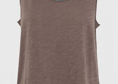 Funky Buddha Γυναικείο βαμβακερό tank top FBL013-108-04 Καφέ - Funky Buddha - 