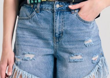 Funky Buddha Γυναικείο Boyfriend Jean Shorts FBL011-165-03 Μπλέ - Funky Buddha - 