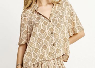 Funky Buddha Γυναικείο Casual Πουκάμισο FBL013-102-05 Μπέζ - Funky Buddha - 
